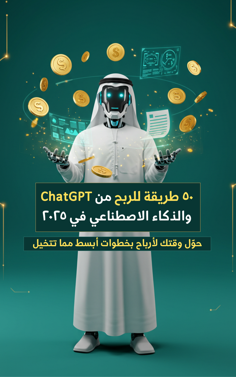 ٥٠ طريقة للربح من شات جي بي تي و الذكاء الإصطناعي في ٢٠٢٥